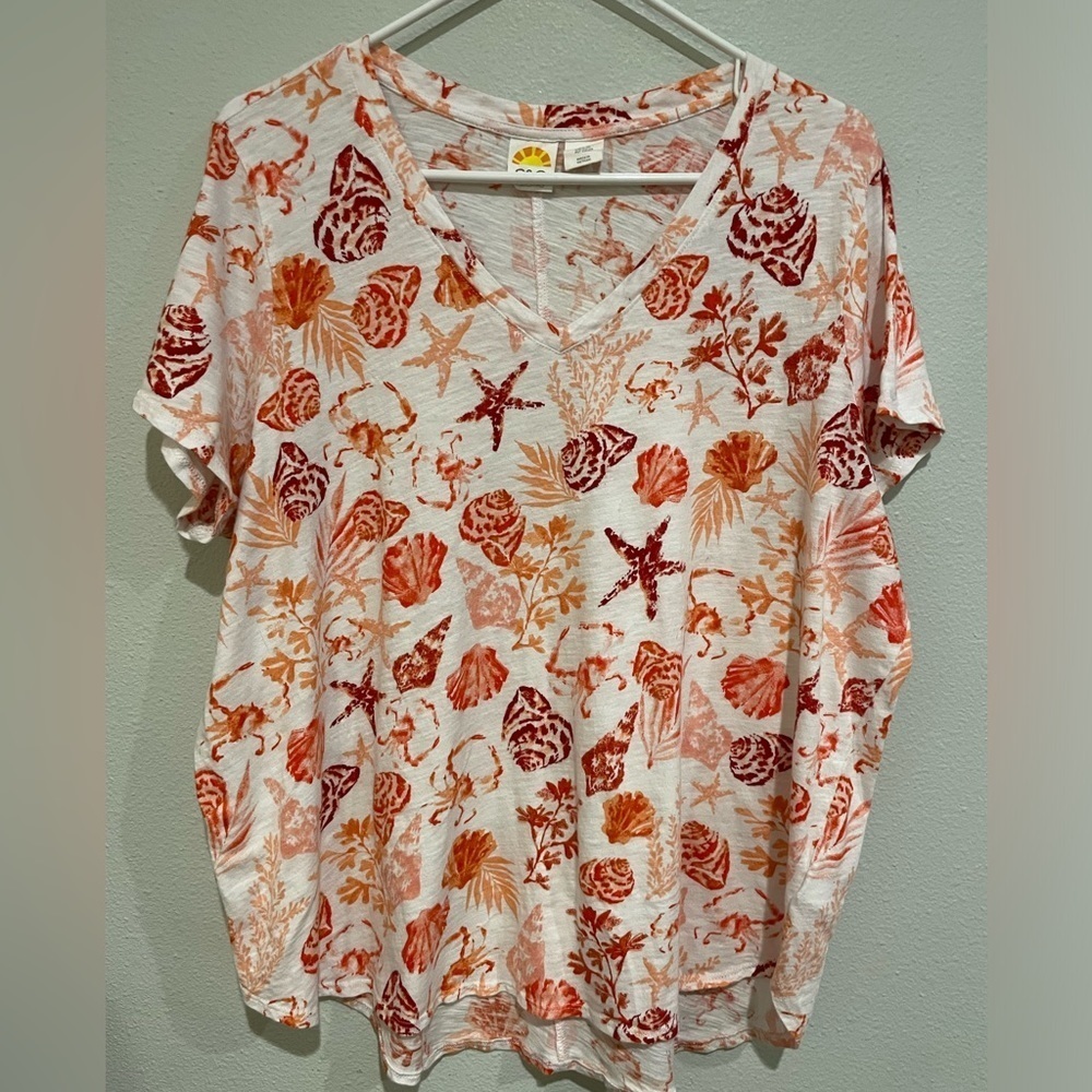 C & C California women’s 2X tee shirt. Nautical Beach theme